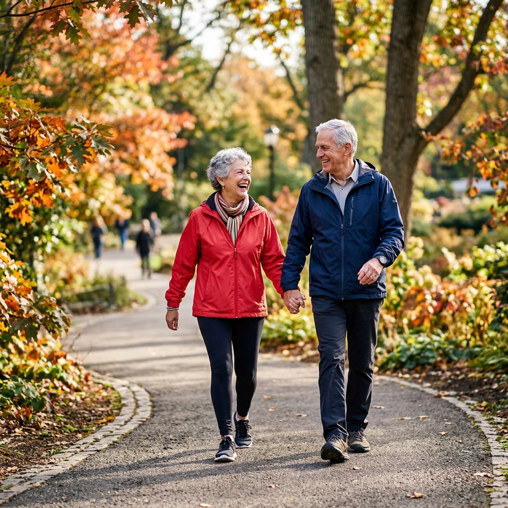 Couple active outdoors